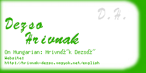 dezso hrivnak business card